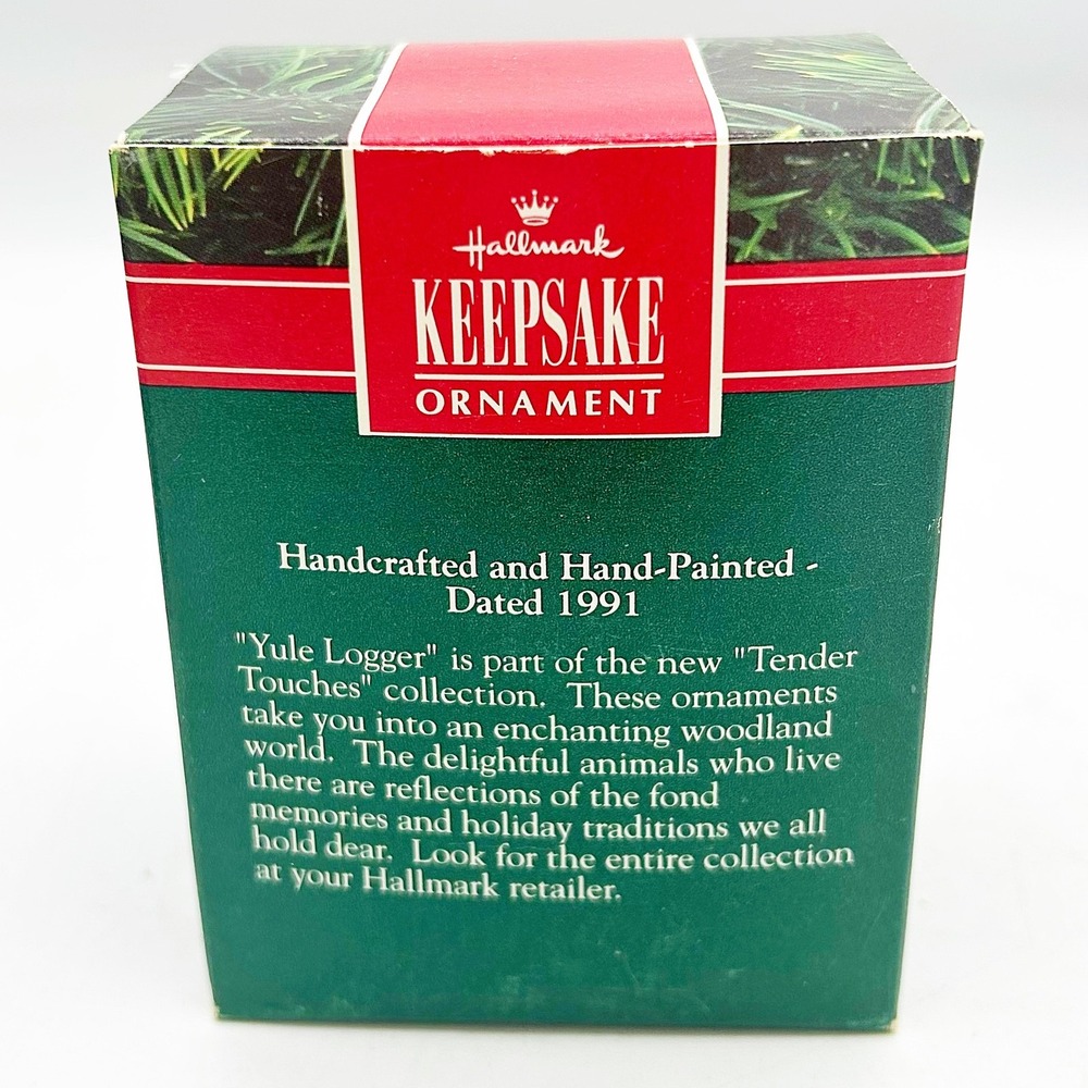 Yule Logger Hallmark Ornament 1991 Beaver with Tree - Picture 5 of 7
